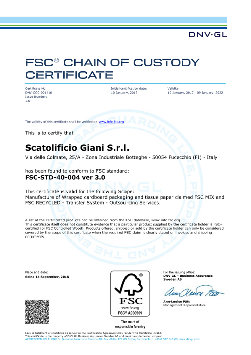 Certificazione FSC